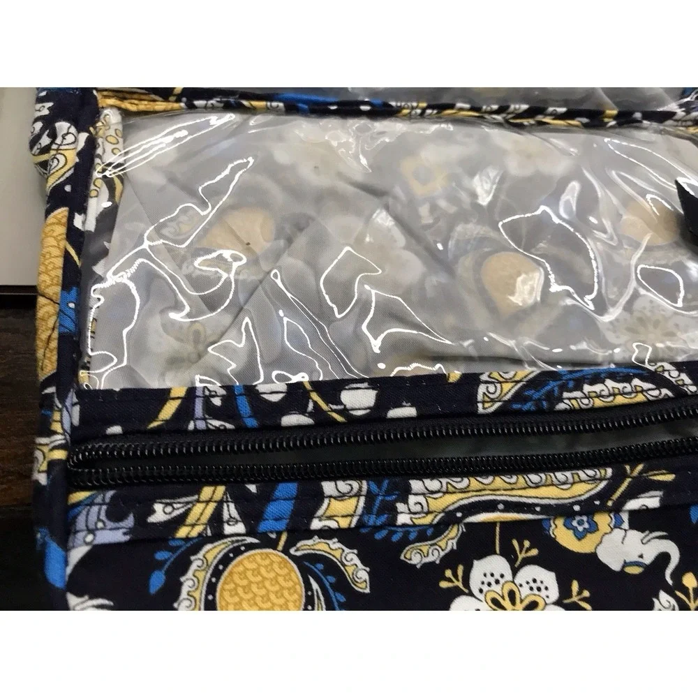Organizer Make Up Bag Tie Close Ellie Blue Pattern Retired